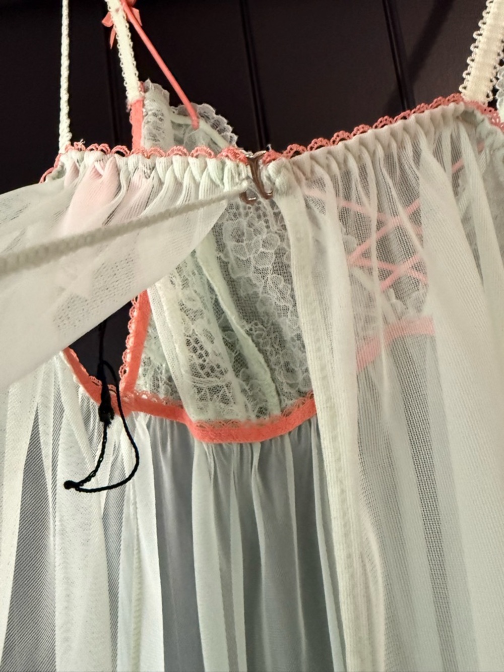 VTG Victoria’s Secret Mint Lace Babydoll 💕 Y2K Coquette Sheer Slip Nightgown LG - Picture 5 of 6